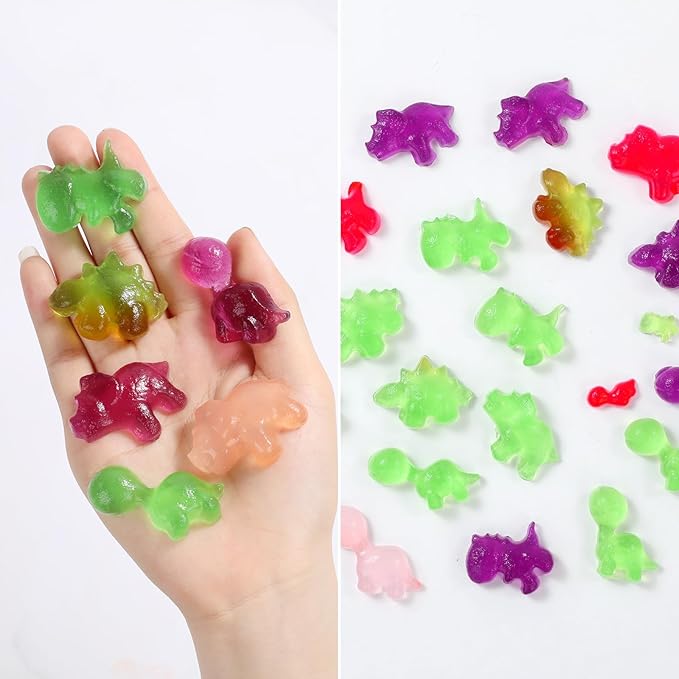 2 Sized Dinosaur Candy Molds Gummy Molds - Regular and Mini size Dinosaur Silicone Chocolate Molds Nonstick Set of 5 Including Triceratops T-Rex Stegosaurus Brontosaurus
