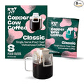 Copper Cow Coffee Premium Pour Over Single-Serve Vietnamese Coffee Pouches (8 pack) | Classic Black | Dark Roast | Convenient Vietnamese Ground Coffee Packets, Travel Friendly
