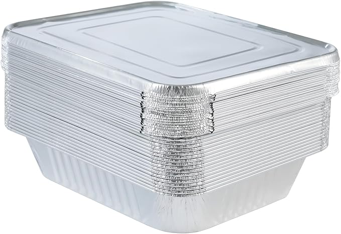 Disposable (25pack) 9x13 Aluminum Foil Pans with Lids, Half Size Deep Steam Table Pans, Heavy Duty Aluminum Baking Pans for Cooking, Roasting, Heating, Serving & Lining Steam-Table Trays