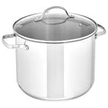 Amazon Basics Stainless Steel Stock Pot with Lid, 8 Quart, Even Heating, Easy to Clean, Silver