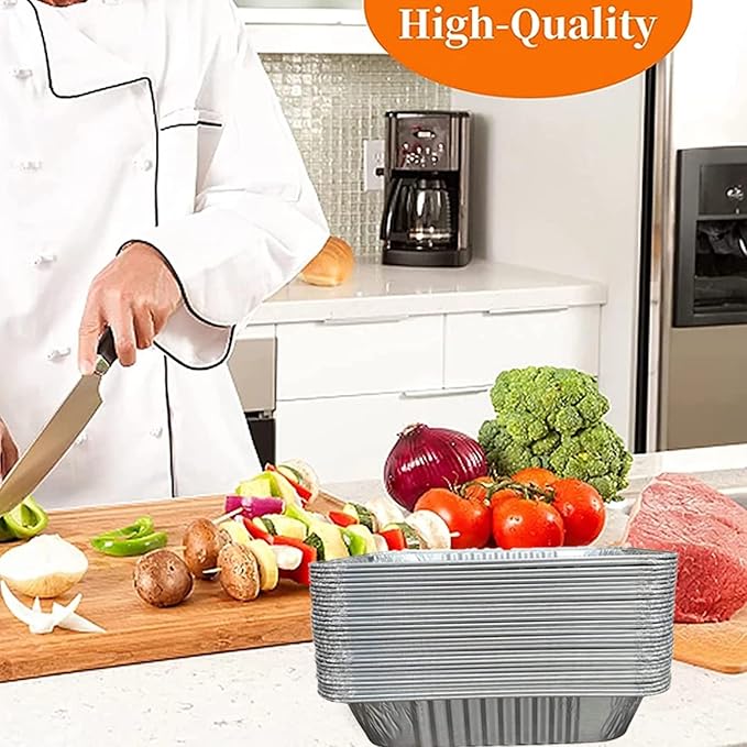 9x13 Aluminum Pans - (30Pack) Disposable Foil Pans, Half Size Deep Steam Table Pans Extra Thick for Baking, Cooking, Roasting, Heating, Serving & Lining Steam-Table Trays