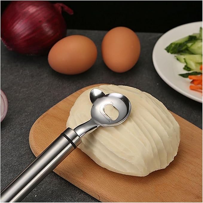 Multi functional Cactus peeler, Multi functional stainless steel peeler, spoon shaped design convenient and easy to use suitable for peeling fruits and vegetables with hook (3)