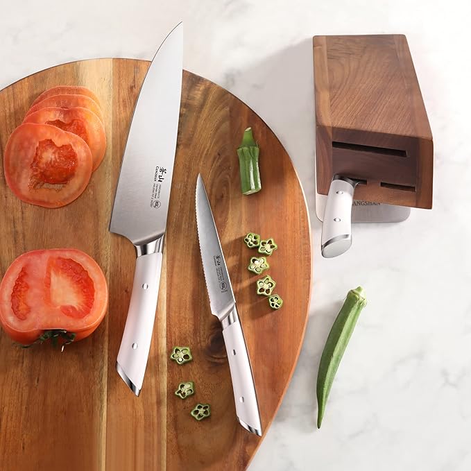 Cangshan HELENA Series German Steel Forged, HUA Knife Block Set (4-Piece, White)