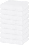 Homaxy 100% Cotton Waffle Weave Kitchen Dish Towels, Ultra Soft Absorbent Quick Drying Cleaning Towel, 13 x 28 Inches, 8-Pack, White