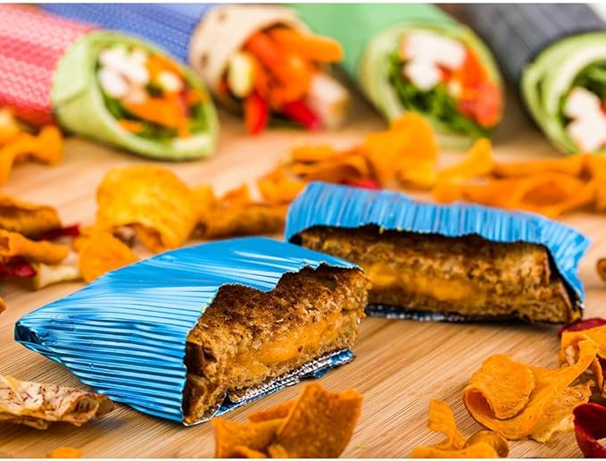 Restaurantware 12" x 12" Rippled Aluminum Foil Food Wrap and Fry Basket Liner: Perfect for Restaurant Take Out Bakeries and Food Trucks - Electric Blue Foil Sandwich Wraps - 500-CT