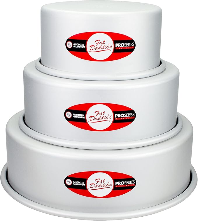 Fat Daddio's Anodized Aluminum 3-Tiered Round Cake Pan Set