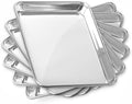 GRIDMANN 9" x 13" Commercial Grade Aluminum Cookie Sheet Baking Tray Jelly Roll Pan Quarter Sheet - 6 Pans