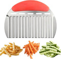 Large Potato Crinkle Cutter,Potato Slicer,Waffle Fry Cutter for Potatoes,Stainless Steel Vegetable Slicer,French Fry Crinkle Slicing,Wavy Slicing for Veggies,Cucumber Chopper,Carrot Chopper