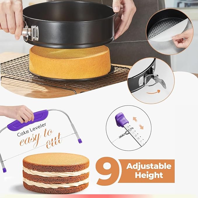 700PCs Cake Decorating Kit with Baking Supplies - Cake Turntable for Decorating with Baking Pans, Leveler, 24 Numbered Piping Tips, 2 Spatulas, Fondant Tools, Video Course, Pattern Chart & More