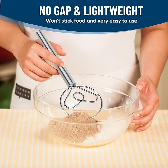 Danish Dough Whisk Stainless Steel Hook Dutch Mixer Tool for Bread Sourdough Baking Mixing