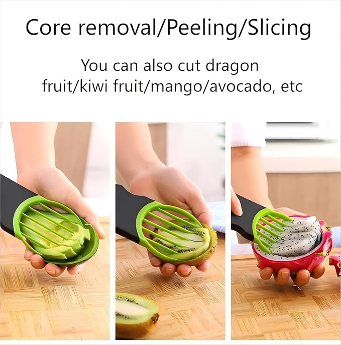 Avocado 3 Piece Set Avocado Slicer, Avocado Slicer, Avocado Storage Container, Dishwasher Safe, Contains All Tools For Avocado (Avocado Slicer+Saver+Cutter)