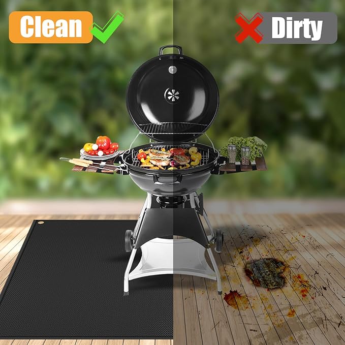 TOHONFOO 80 x 48 in Large Grill Mats for Outdoor Grill - BBQ Grill Mats to Protect The Deck, Patio, Pavers - Easy to Clean Grilling Mats - 1mm