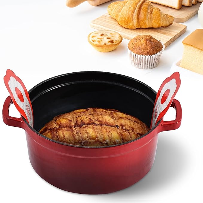 Cook's Aid 2 Pcs Silicone Bread Sling for Dutch Oven, Non-Stick Bread Baking Mat Set, Reusable Sourdough Bread Sling with Long Handles for Easier Transfer for Dough