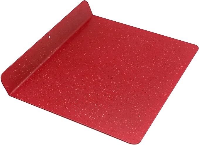 casaWare Toaster Oven 12 x 11-Inch Baking Sheet with a 1.5-Inch Handle (Red Granite)
