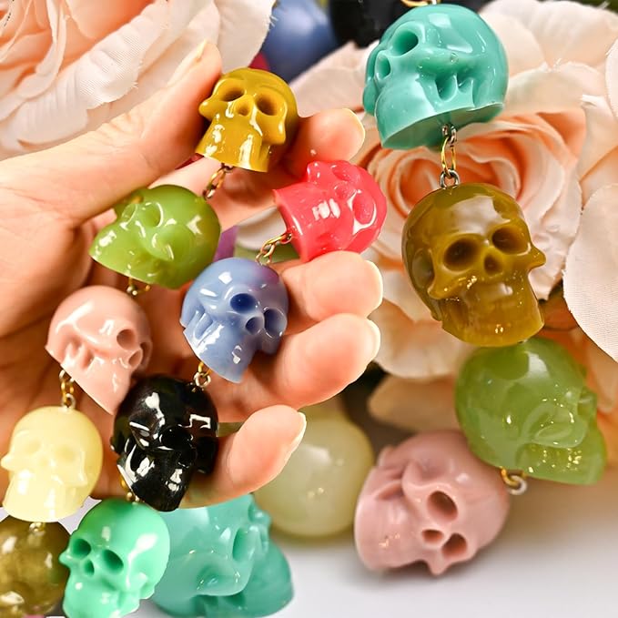 10 PCS Mini Skull Resin Molds, Halloween Silicone Molds for Epoxy Resin Casting Arts Crafts, Little Skull Molds for Keychain Bracelet Earrings Jewelry Cute Candle String Lights Making Halloween Decor