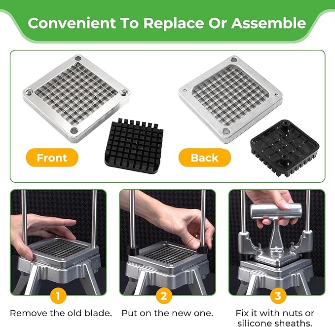 Replacement Chopper Blade Commercial Vegetable Chopper Dicer Stainless Steel Blade for Fruit Cutting Machine Tomato French Fries Cutter (3/8″ Blade)