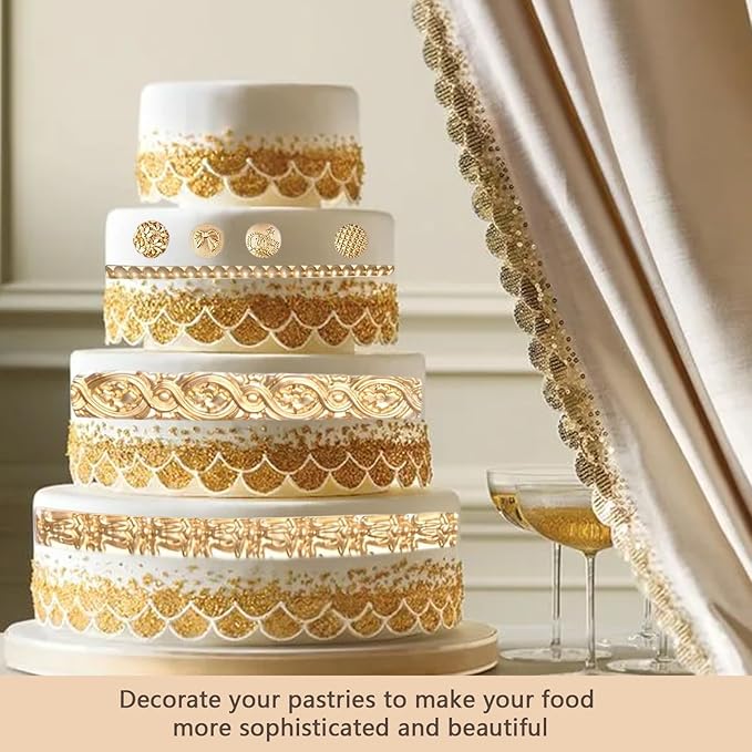 3 Pcs Baroque Silicone Molds Baroque Style Curlicues Scroll Lace Fondant Silicone Mold Scroll silicone Baroque Mold Relief Flower Lace Mould for Wedding Birthday Cake Decoration
