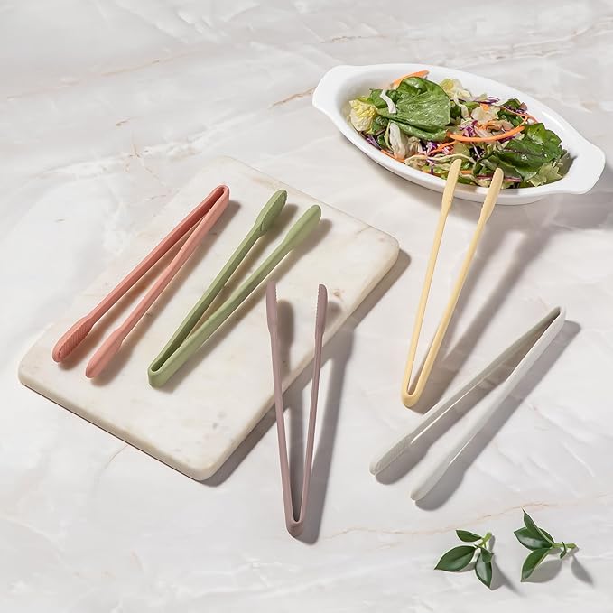 carrotez Silicone Cooking Kitchen Tongs, Anti-Slip,Non-Scratch Serving Tongs 9.25 Inches - Sage Green