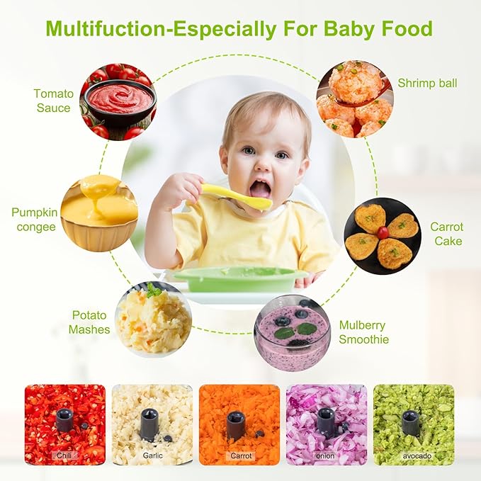 Manual Food Processor Vegetable Chopper, Portable Hand Pull String Garlic Mincer Onion Cutter for Veggies, Ginger, Fruits, Nuts, Herbs, etc.,500ml