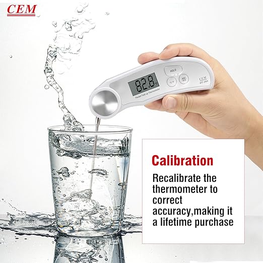 CEM Professional 3X Faster 0.5sec Instant Read Meat Thermometer Digital, High Accuracy ±0.5°F, IP67 Waterproof, 5.9" with Ambidextrous Instant Read Thermometer Backlight Fry Oil Candy Thermometer