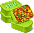 Nuogo 4 Pcs 6 Cup Silicone Freezer Trays with Lid Soup Containers Reusable Freezer Silicone Molds Rectangle Containers Ice Trays for Soups Sauces Stews Curries, Green