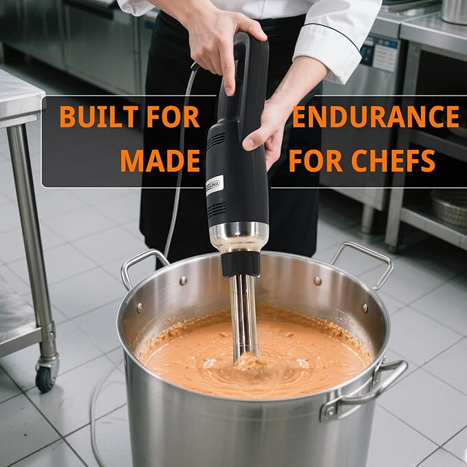 Commercial Immersion Blender, 500W Heavy Huty Hand Blender With 16 Inch Removable Shaft, 6,000-20,000 RPM Variable Speed, Industrial Hand Mixer For Pro Restaurant Kitchen.