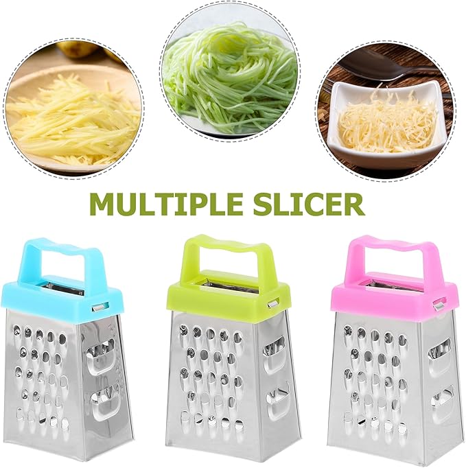 6Pcs Stainless Steel Mini Cheese Graters Kitchen Square Slicer Ginger Mini Zester Vegetable Grater Food Shredder 2.63X1.45X1.06Inch