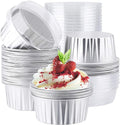 EUSOAR Muffin Cupcake Liners for Baking, 50pcs 5oz 125ml Disposable Ramekins, Aluminum Foil Muffin Liners Cups with Lids, Disposable Aluminum Foil Cupcake Baking Cups Holders Cases Boxes Pans with Lid