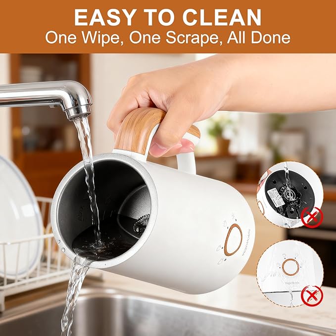 Milk Frother, Electric Milk Frother and Steamer 400W, Automatic Warm and Cold Foam Maker and Milk Warmer 4 in 1 with 2 Whisk for Latte, Cappuccino, Macchiato, Hot Chocolate Coffee