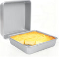 9-Inch Square Cake Pan Set of 2, Heavy Duty Nonstick with Textured Honeycomb Surface, Aluminized Steel BPA & PFOA Free, Warp Resistant, Even Heating for Brownies, Lasagna, Pizza & Casseroles