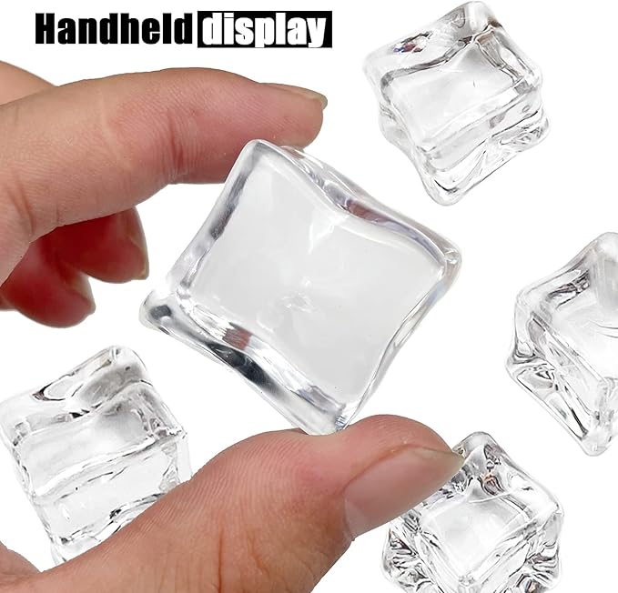 Fake Ice Cubes, 30 mm 25 PCS Artificial Acrylic Crystal Diamonds for Vase Fillers,Table Scatter, Party Favor, Wedding Decoration, Photography Props, Food Display, DIY crafts