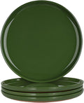 GZG Ceramic Dinner Salad Plates Set of 4, 8 Inch Speckled Dinnerware Dessert Plates with Clay-Tone Base, Microwave Oven Dishwasher Safe