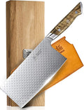KYOKU 7" Meat Cleaver with Non-Stick Koi Scale Pattern, Japanese VG10 Stainless Steel Butcher Knife with Sheath & Gift Box, Shogun Koi Series Full Tang Kitchen Knife with Camphorwood Handle