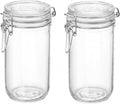 Bormioli Rocco Fido Cylinder 25.25 oz Airtight Glass Jar (Set of 2) - BPA-Free, Dishwasher & Microwave Safe - Clear Canister Ideal for Food Storage, Canning, Fermentation, Home Kitchen Organization