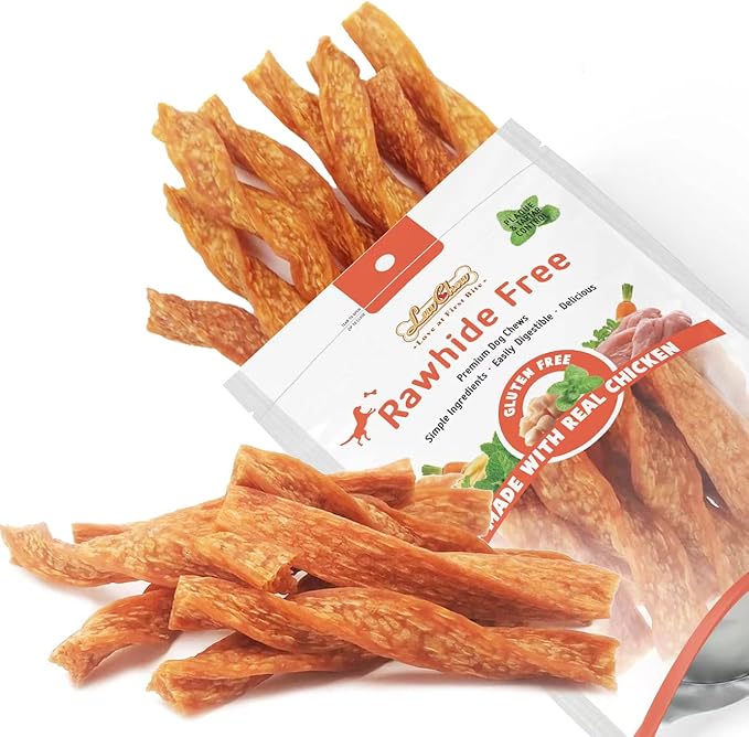 Chicken Dog Chew Twist Sticks, Puffed Human Grade Chicken Dog Treat Sticks, Rawhide Alternative, Easy to Digest 10pcs/Pack