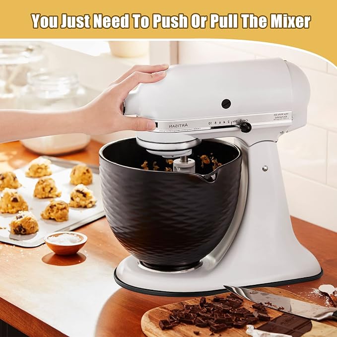 Metal Mixer Slider Mat for KitchenAid Stand Mixer - Appliance Sliding Tray Countertop Mixer Mover Slide Board Mats Pad Compatible with Kitchen Aid 4.5-5 Qt Tilt-Head Stand Mixer Artisan Classic