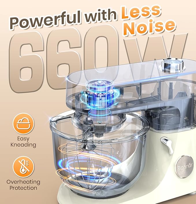 Stand Mixer Set, 6QT Kitchen Mixer with LED Touchscreen, 11-Speed Tilt-Head Mixer with Timer, 4 Preset Menus, Stainless Steel Bowl, Dough Hook, Whisk, Beater,Plus 2QT Ice Cream Maker Attachment