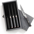 Cangshan YARI Series 4-Piece Fine Edge Steak Knife Set with Ash Wood Box, X-7 Damascus Steel