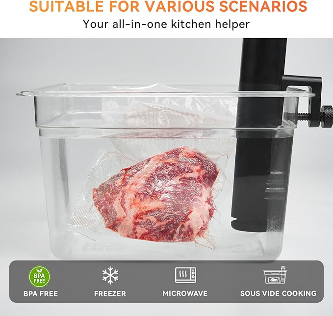 Wevac Vacuum Sealer Bags Rolls with Dispenser, 11"x50' (2 Pack) – Heavy Duty, Leakproof Food Storage for Sous Vide, Meal Prep & Freezer – Compatible with Food Saver