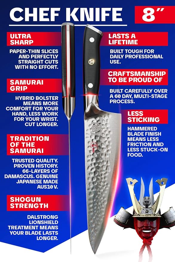 Dalstrong Shogun Series Chef Knife 8" ELITE Bundled with Paring Knife 3.5" Gift Set