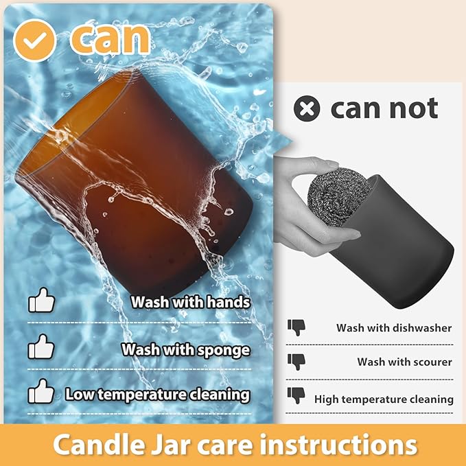 Thick Candle Jars for Making Candles 16 Pcs, 7 OZ Empty Jars with Wood Lids for Candle Making, Sample Container, Frosted Brown