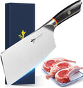 MAD SHARK 7 inch Kitchen Knife, Professional Sharp Vegetable Cleaver, German Military Grade Composite Steel with Ergonomic Handle, Chef Knife for Home, Kitchen & Restaurant Cooking Cutting Chopping