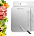 Tavano Titanium Cutting Board,100% Pure Titanium Cutting Boards for Kitchen,Double-side Available Cutting Board for Vegetables,Meat,Fruits,Easy to Store and Clean(M+L)
