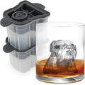 Tovolo Ice Cubes Mold Pack of 2 Large Craft Ice Molds for Whiskey Bourbon Cocktails, Easy Fill No Leak Silicone Ice Molds Gift for Him Stackable Dishwasher Safe BPA Free Heart Ice