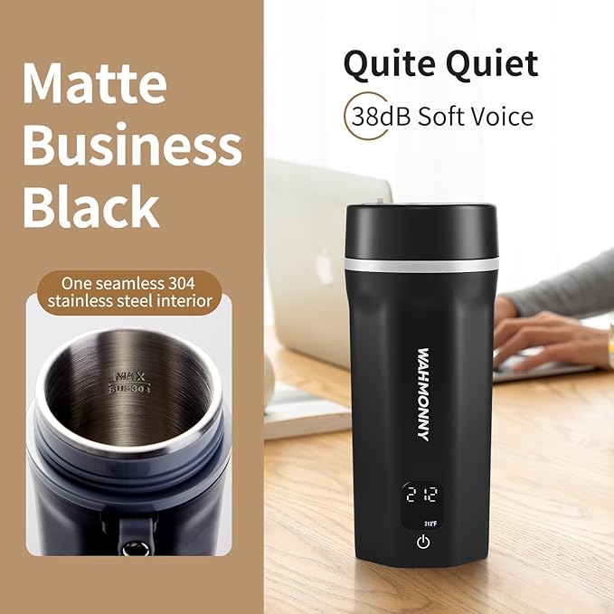 550ml Travel Kettle,110V-240V Dual Voltage Portable Electric Kettle 6-Temperature Control,304 Stainless Steel Small Mini Tea Coffee Kettle,400W Fast Water Boiler with Auto Shut-Off, Black