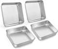 LIANYU 4 Pack 8/9 Inch Square Baking Cake Pan, Stainless Steel Brownie Bread Cake Molds, Square Bakeware for Lasagna Pie, Oven & Dishwasher Safe, 2 PCS 8-Inches + 2 PCS 9- Inches