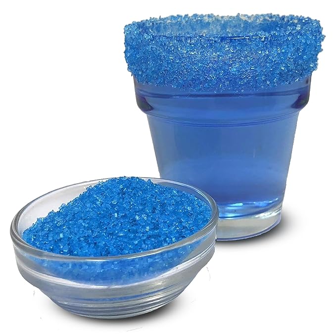 Snowy River Sky Blue, Cocktail & Margarita Sugar Rimmer - Vibrant Color Glass Rimming Sugar with Medium Crystal Texture - 80oz