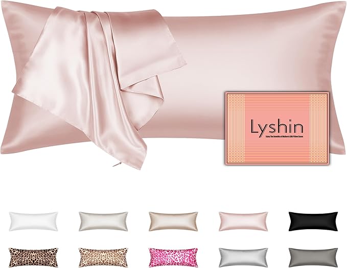 Silk Body Pillow Cover with Zipper, Mulberry Silk Pillow Cases Body Size Ultra Smooth and Soft Breathable Cooling Silk Satin Body Pillowcase for Hair and Skin (20x54 Inches, 1 Pack)