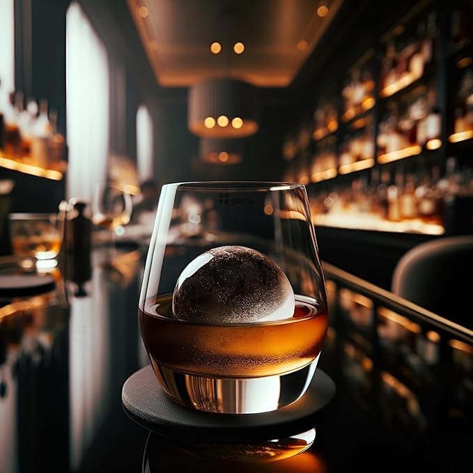 glacio Clear Ice Maker Set – Crystal Clear Ice Ball & Cube Molds for Whiskey and Cocktails | Dilution-Free Directional Freezing Design | Easy Removal