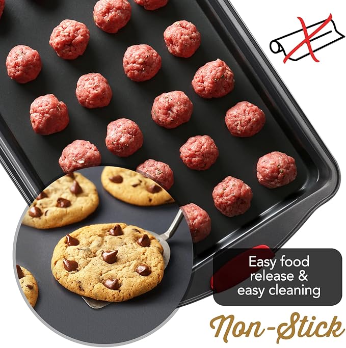 Baking Pan Set, 15 Piece Premium Baking Set, Nonstick Bakeware Sets BPA Free, Cookie Sheets for Baking Nonstick Set, Steel Baking Sheets for Oven with Muffin Pan, Cake Pan & Black Kitchen Utensils